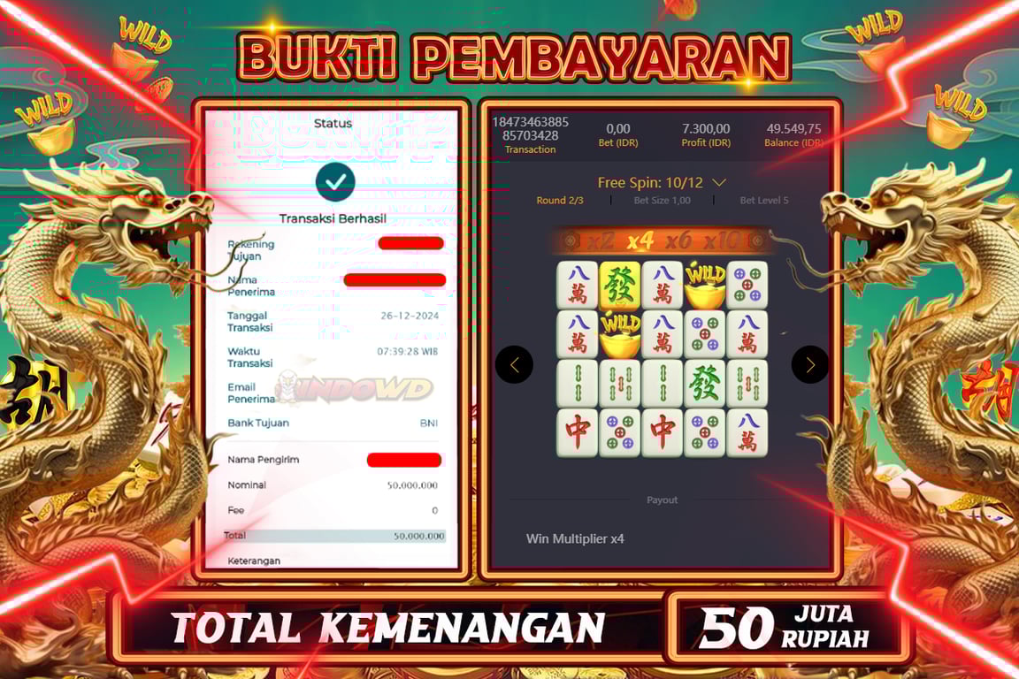 INDOWD JACKPOT SLOT MAHJONG WAYS 2 Rp.50.000.000,- LUNAS