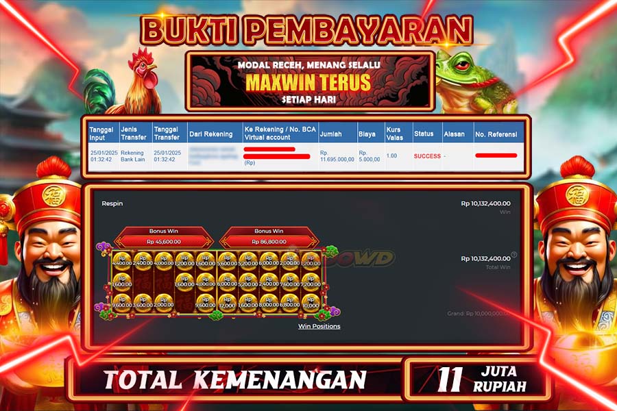 INDOWD JACKPOT CHESTS OF CAI SHEN Rp11.700.000,- LUNAS