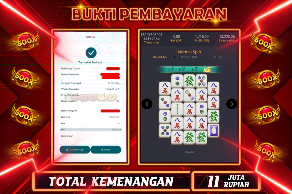 INDOWD JACKPOT SLOT MAHJONG WAYS 2 Rp.11.000.000,- LUNAS