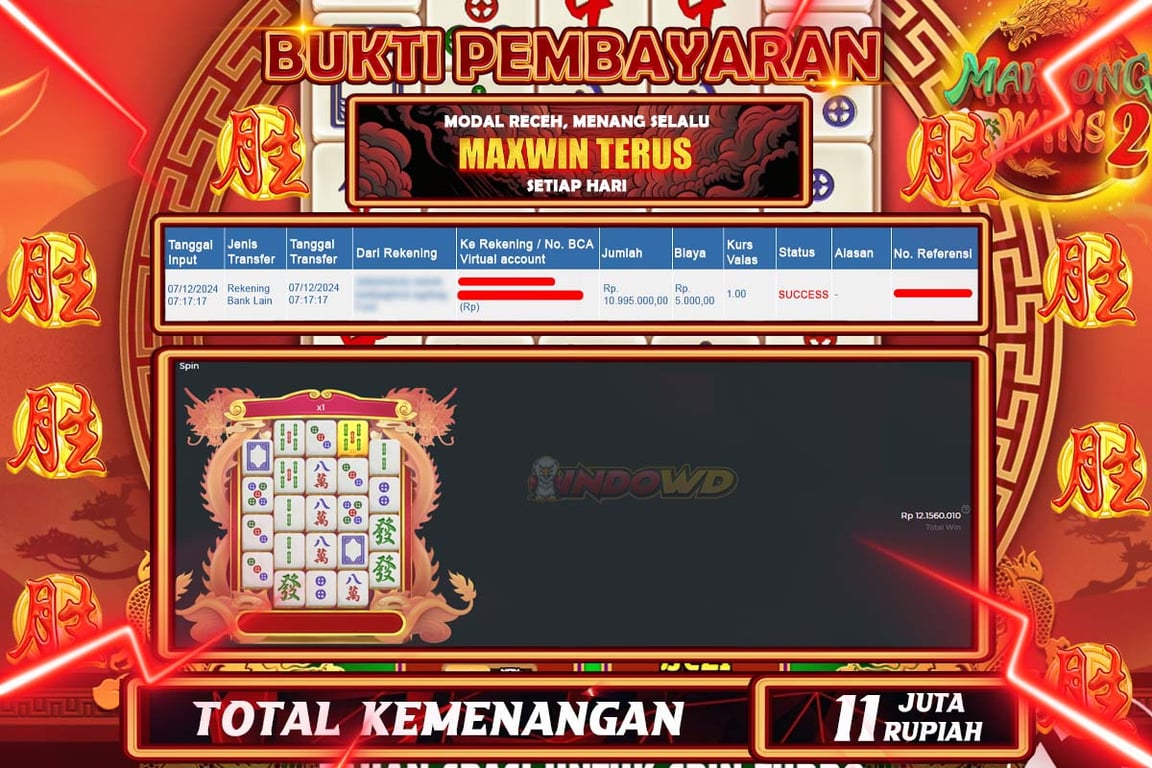 INDOWD JACKPOT SLOT MAHJONG WINS - BLACK SCATTER Rp.11.000.000,- LUNAS