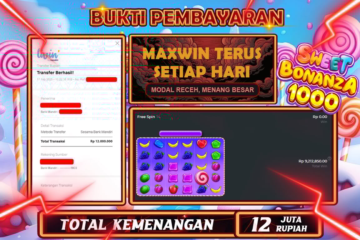 INDOWD JACKPOT SLOT SWEET BONANZA 1000 Rp12.000.000,- LUNAS