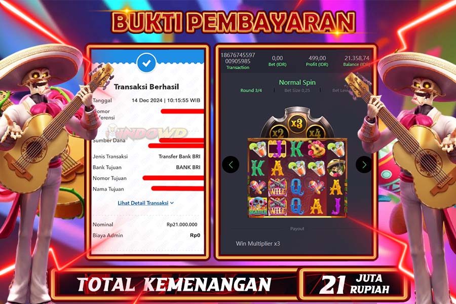 INDOWD JACKPOT SLOT WILD BANDITO   Rp.21.000.000,- LUNAS