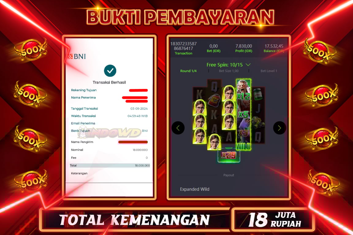 INDOWD JACKPOT SLOT ZOMBIE OUTBREAK Rp.18.000.000,- LUNAS