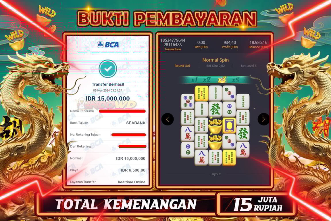 INDOWD JACKPOT SLOT MAHJONG WAYS 2 Rp.15.000.000,- LUNAS