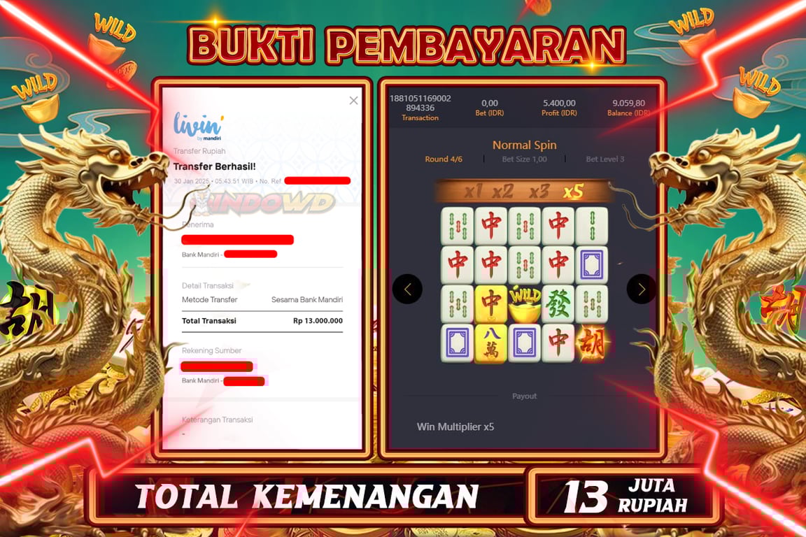INDOWD JACKPOT SLOT MAHJONG WAYS 2 Rp13.000.000,- LUNAS