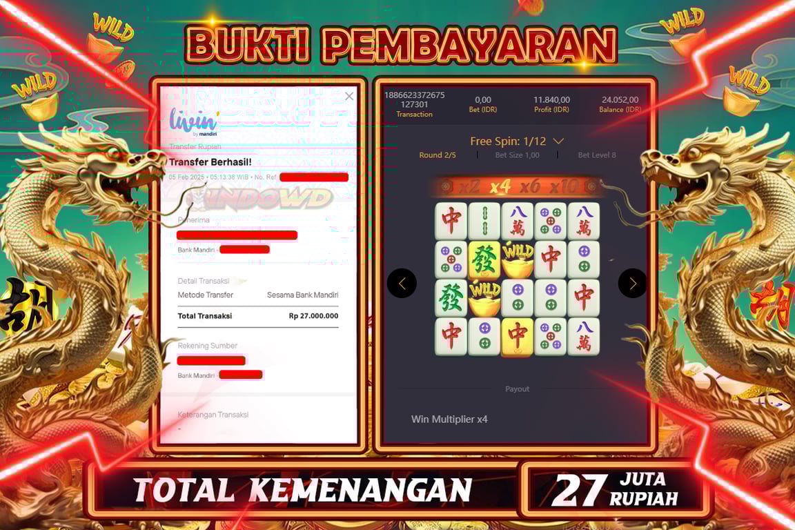 INDOWD JACKPOT SLOT MAHJONG WAYS 2  Rp27.000.000,- LUNAS