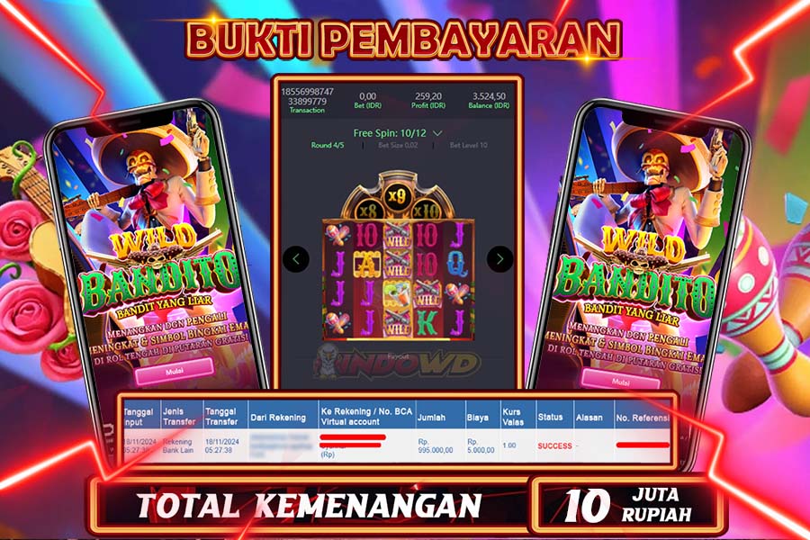 INDOWD JACKPOT LIVE GAMES  SLOT WILD BANDITO  Rp.10.000.000,- LUNAS