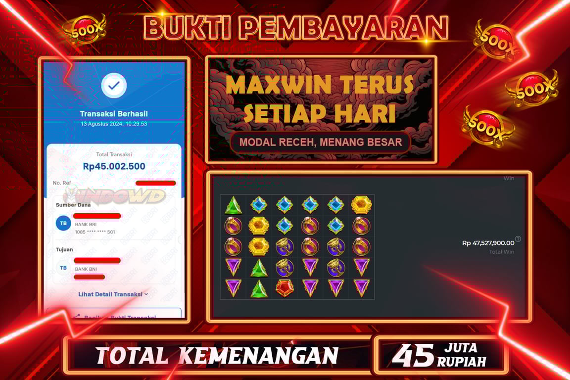 INDOWD JACKPOT SLOT GATES OF OLYMPUS Rp.45.000.000,- LUNAS