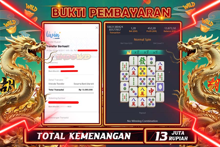 INDOWD JACKPOT SLOT MAHJONG WAYS 2 Rp.13.000.000,- LUNAS
