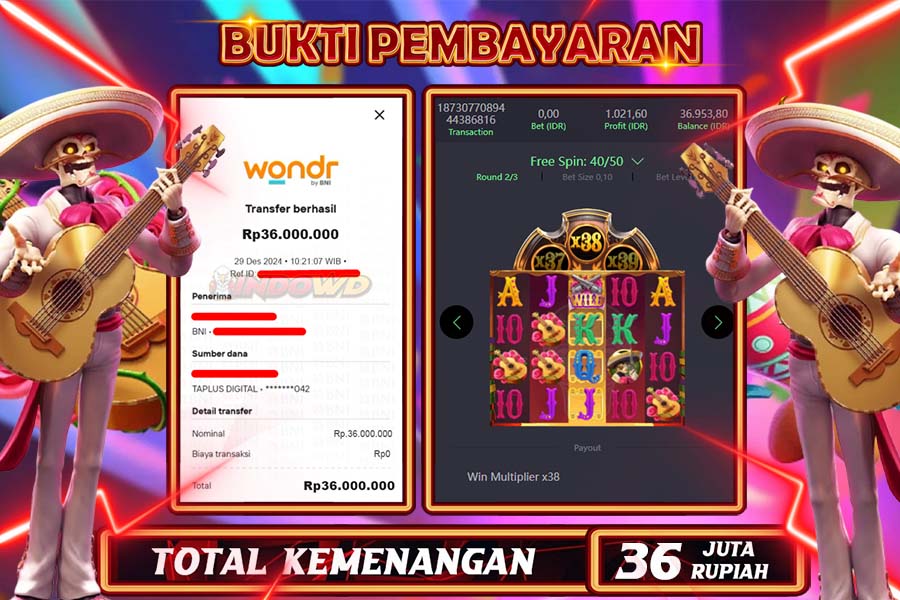 INDOWD JACKPOT SLOT WILD BANDITO Rp36.000.000,- LUNAS