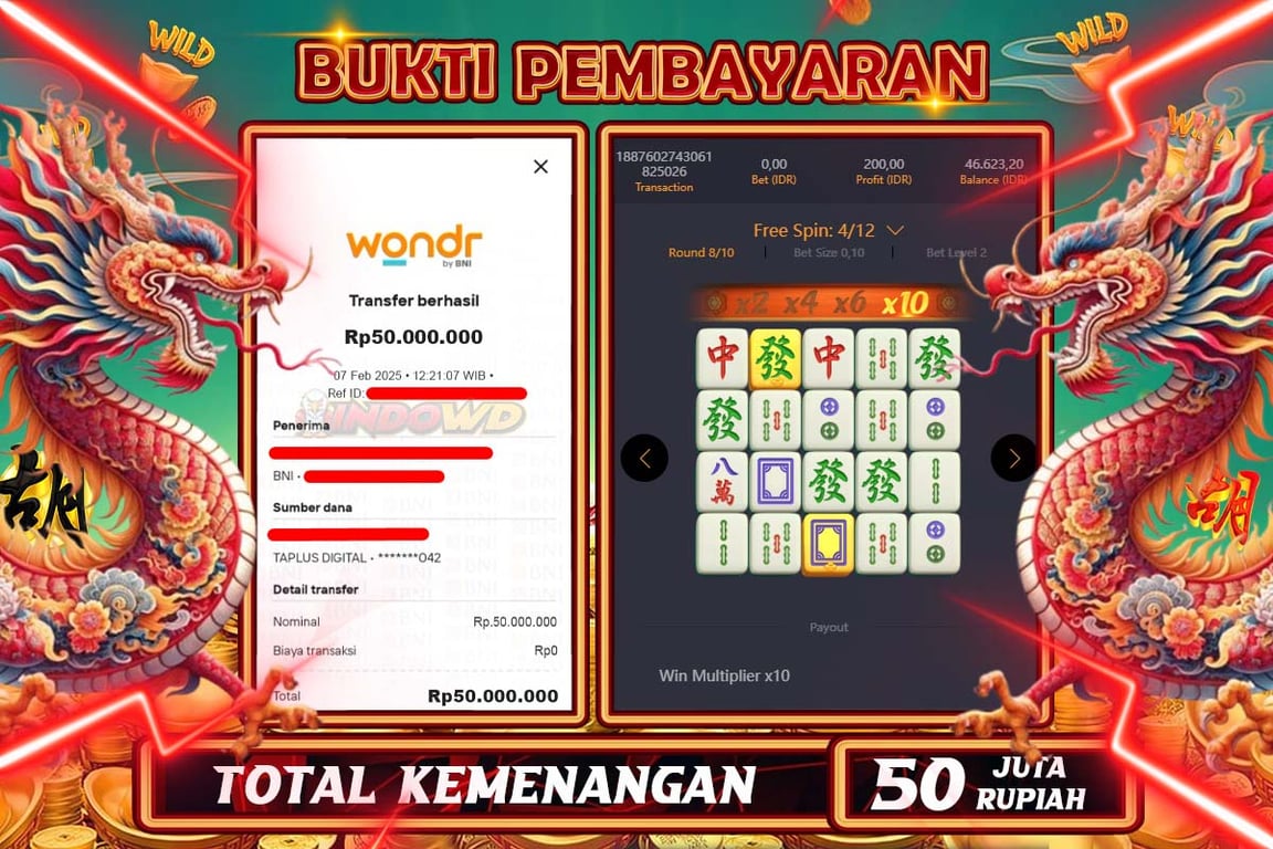 INDOWD JACKPOT SLOT MAHJONG WAYS 2 Rp50.000.000,- LUNAS