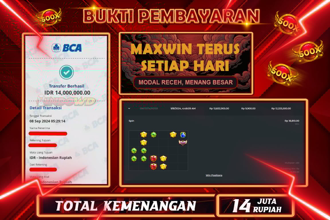 INDOWD JACKPOT SLOT GATES OF OLYMPUS 1000 Rp.14.000.000,- LUNAS