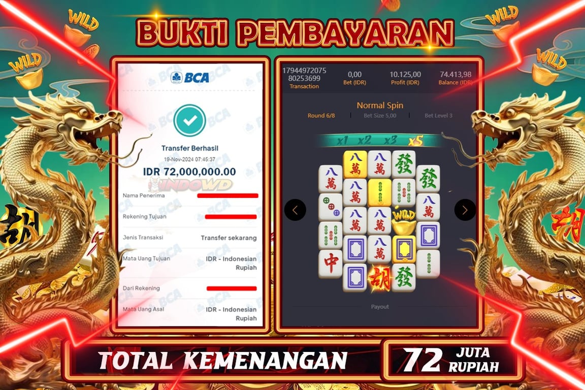 INDOWD JACKPOT SLOT MAHJONG WAYS 2 Rp.72.000.000,- LUNAS