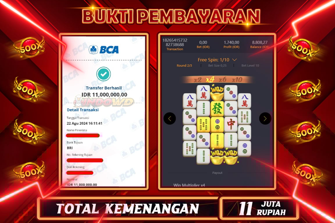 INDOWD JACKPOT SLOT MAHJONG WAYS 2 Rp.11.000.000,- LUNAS