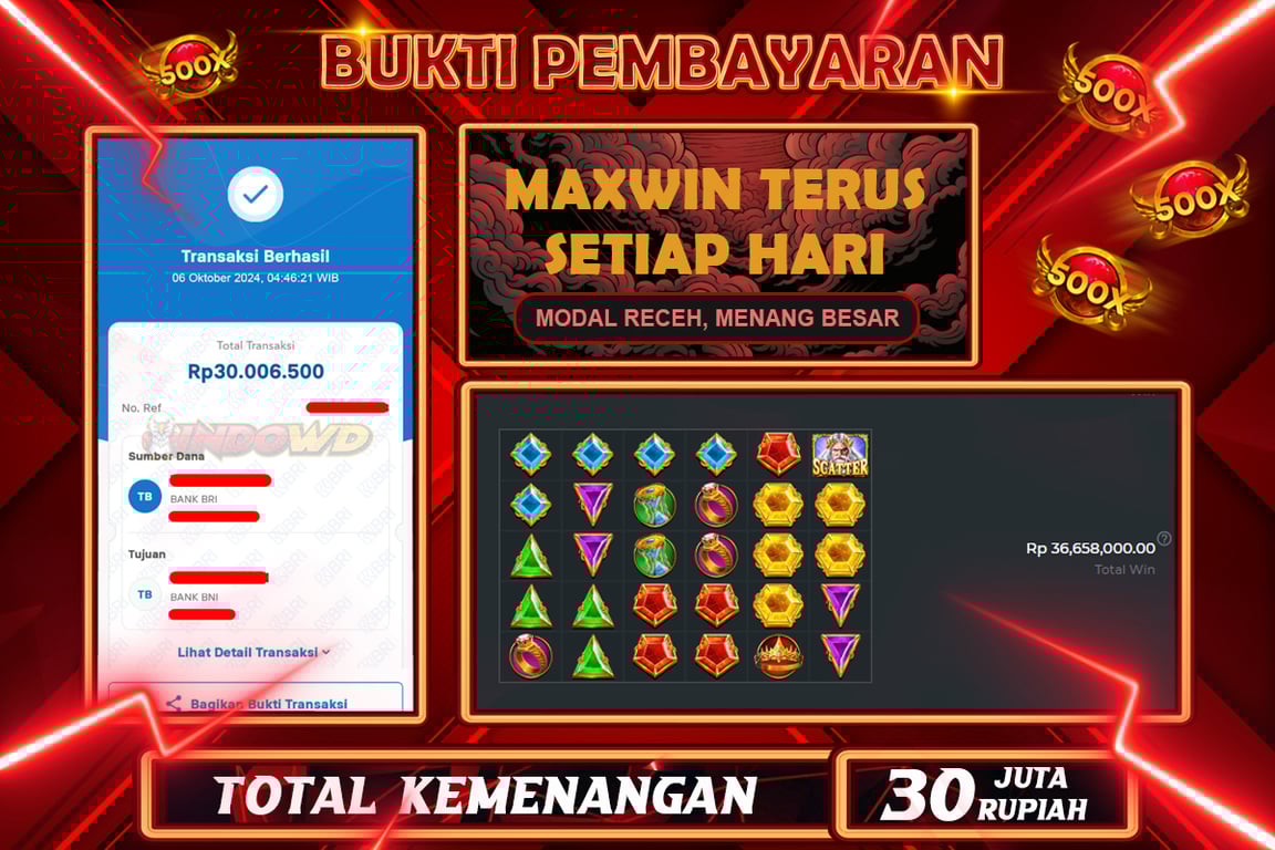 INDOWD JACKPOT SLOT GATES OF OLYMPUS 1000 Rp.30.000.000,- LUNAS