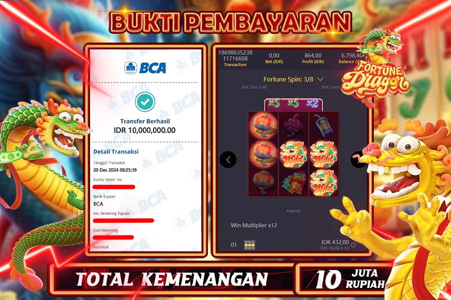 INDOWD JACKPOT LIVE GAMES  SLOT FORTUN DRAGON Rp.10.000.000,- LUNAS