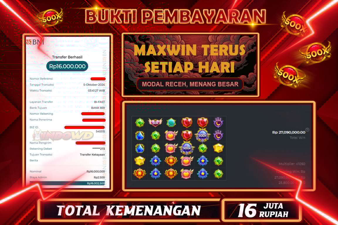 INDOWD JACKPOT SLOT STARLIGHT PRINCES 1000 Rp.16.000.000,- LUNAS