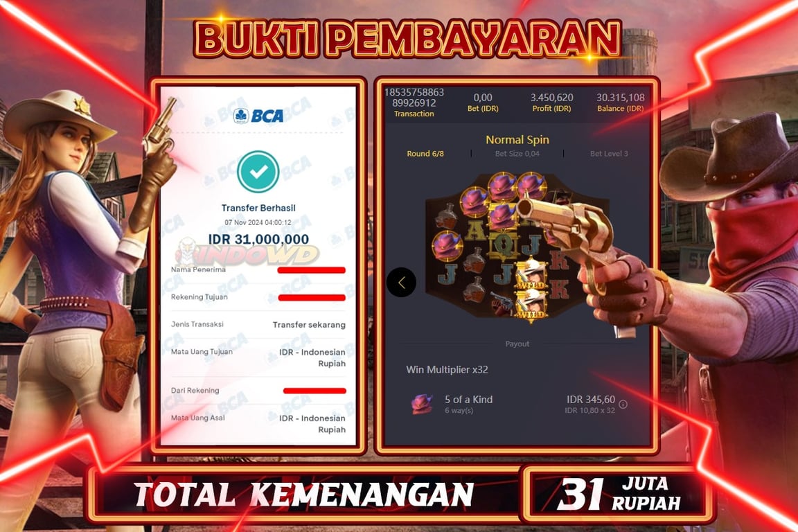 INDOWD JACKPOT SLOT WILD BOUNTY SHOWDOWN Rp.31.000.000,- LUNAS