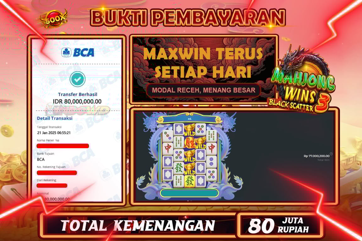 INDOWD JACKPOT SLOT MAHJONG WINS 3 BLACK SCATTER Rp80.000.000,- LUNAS