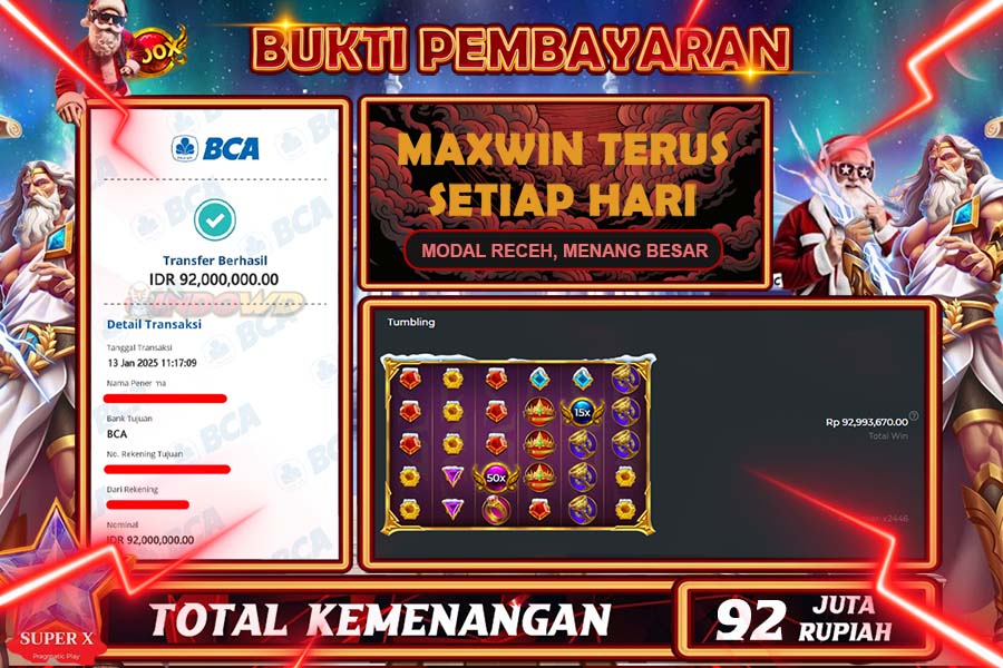 INDOWD JACKPOT SLOT GATES OF OLYMPUS XMAS 1000 Rp 92.000.000,- LUNAS