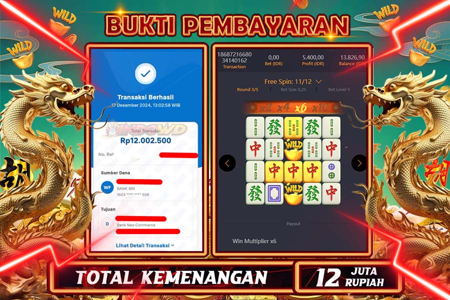 INDOWD JACKPOT LIVE GAMES  SLOT MAHJONG WAYS 2  Rp.12.000.000,- LUNAS