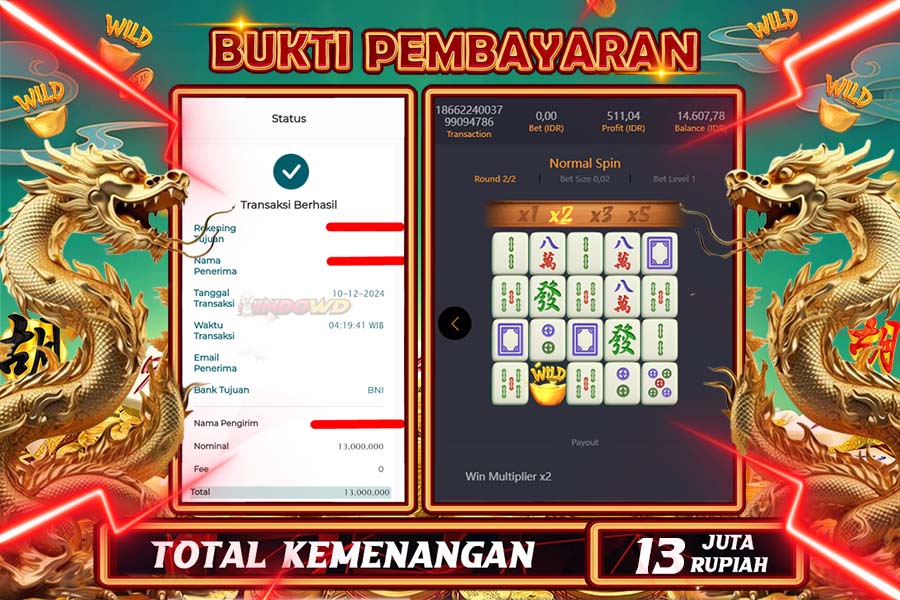 INDOWD JACKPOT SLOT MAHJONG WAYS  2 Rp.13.000.000,- LUNAS