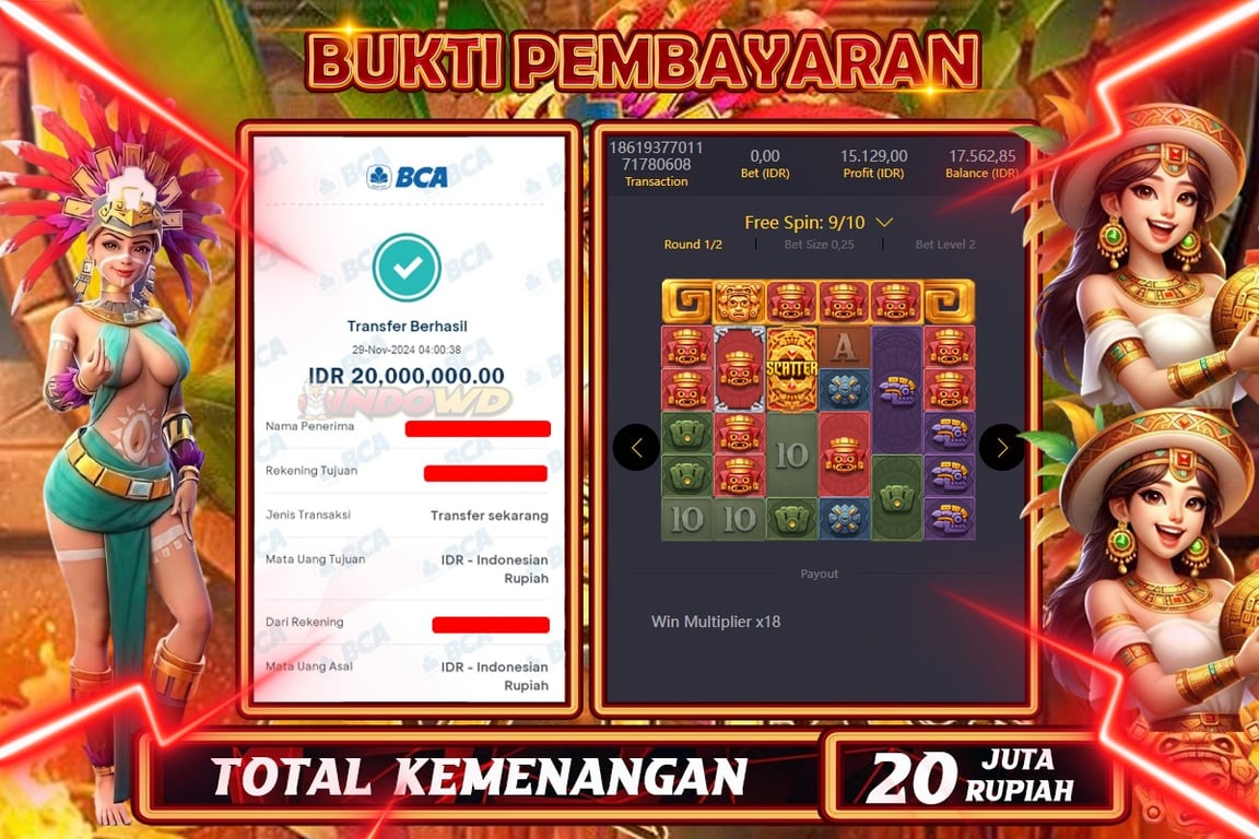 INDOWD JACKPOT SLOT AZTEC TREASURE Rp.20.000.000,- LUNAS