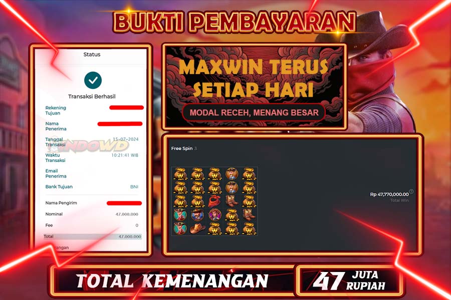 INDOWD JACKPOT SLOT WILD WEST DUELS Rp.47.000.000,- LUNAS