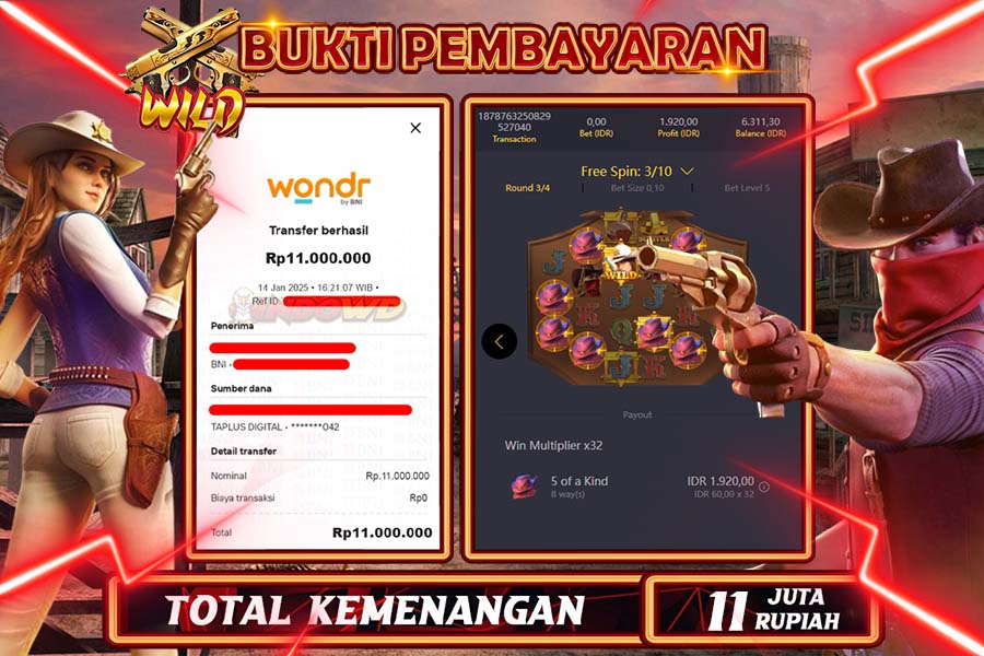 INDOWD JACKPOT SLOT WILD BOUNTY Rp 11.000.000,- LUNAS