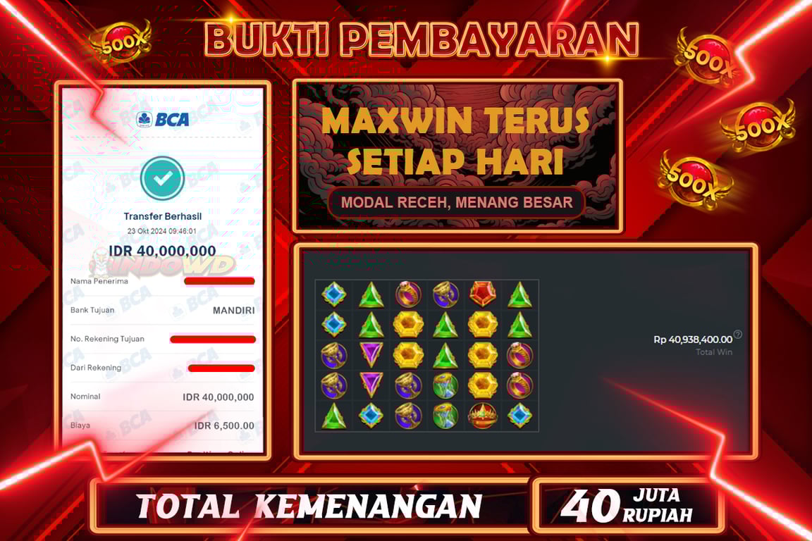 INDOWD JACKPOT SLOT GATES OF OLYMPUS 1000 Rp.40.000.000,- LUNAS