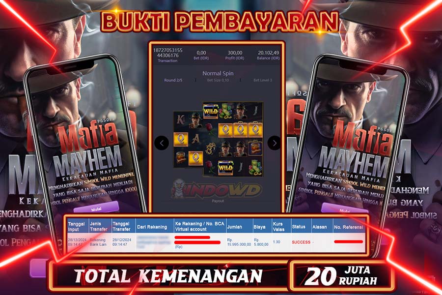 INDOWD JACKPOT SLOT MAFIA MAYHEM Rp20.000.000,- LUNAS