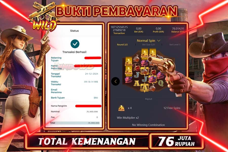 INDOWD JACKPOT LIVE GAMES  SLOT WILD BOUNTY Rp.76.000.000,- LUNAS