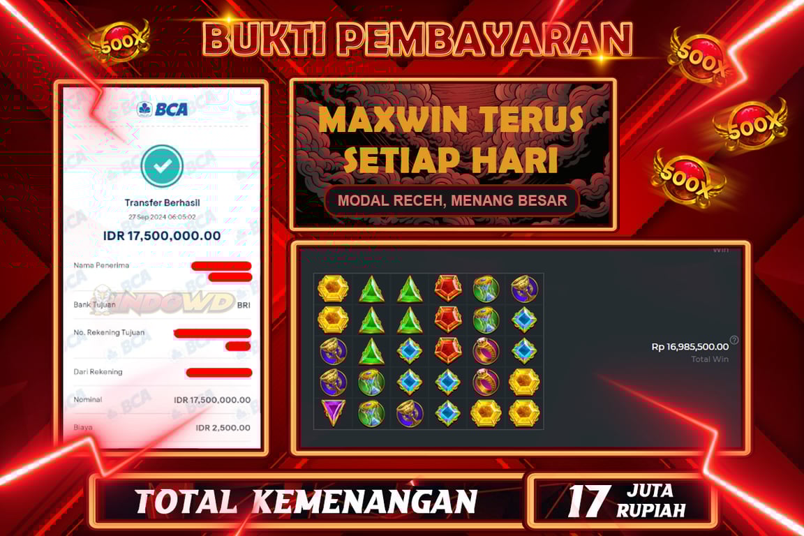 INDOWD JACKPOT SLOT GATES OF OLYMPUS 1000 Rp.17.500.000,- LUNAS