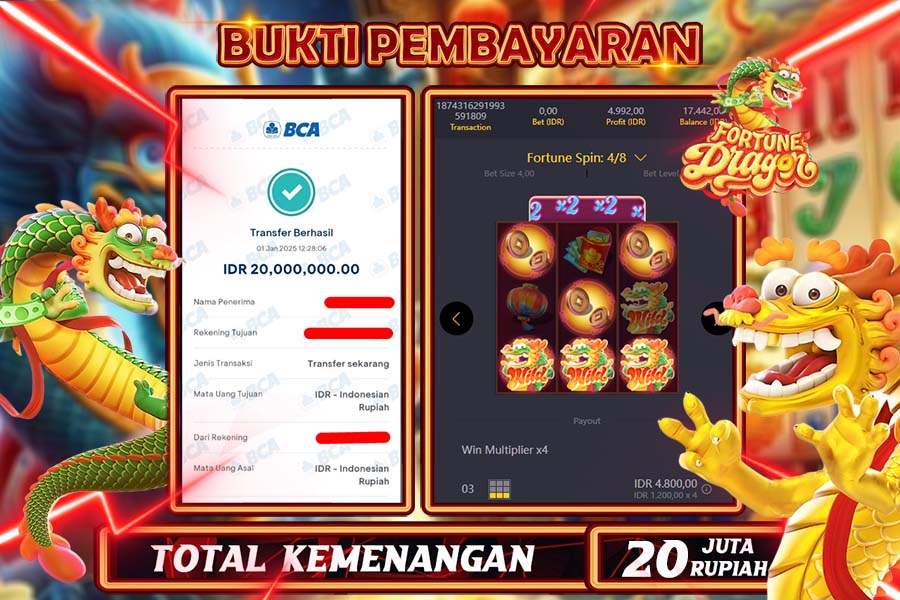 INDOWD JACKPOT  SLOT DRAGON FORTUNE Rp.20.000.000,- LUNAS