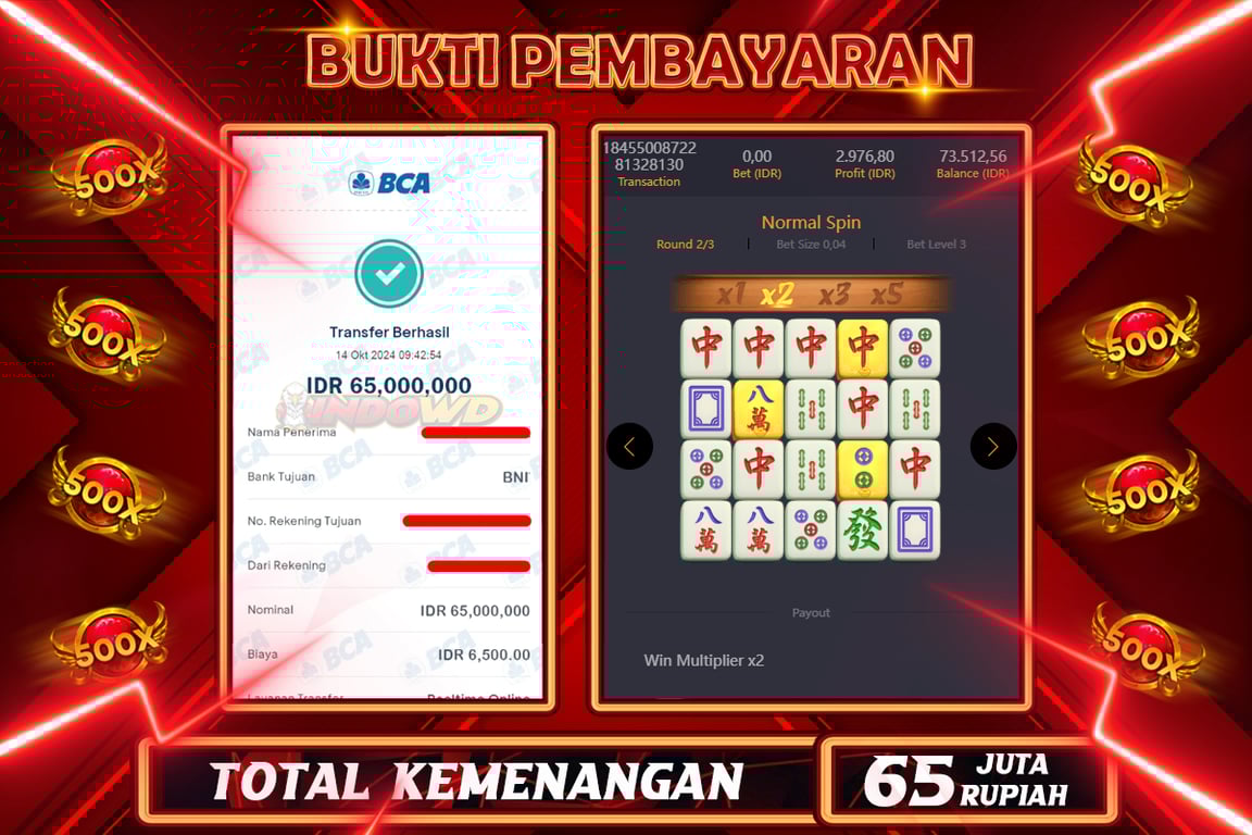 INDOWD JACKPOT SLOT MAHJONG WAYS 2 Rp.65.000.000,- LUNAS