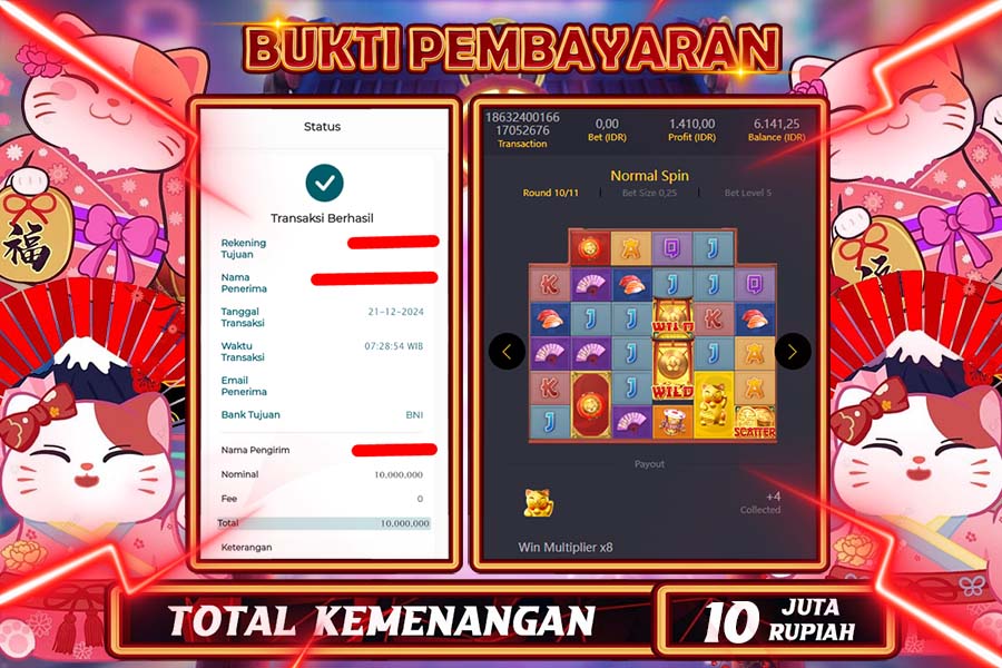 INDOWD JACKPOT LIVE GAMES SLOT LUCKY NEKO  Rp.10.000.000,- LUNAS