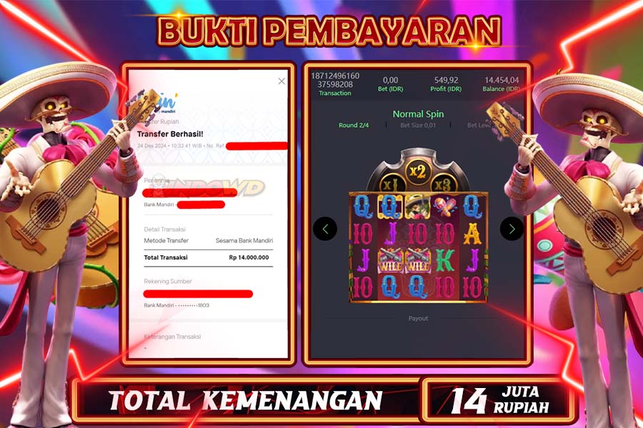 INDOWD JACKPOT LIVE GAMES  SLOT WILD BANDITO Rp.14.000.000,- LUNAS