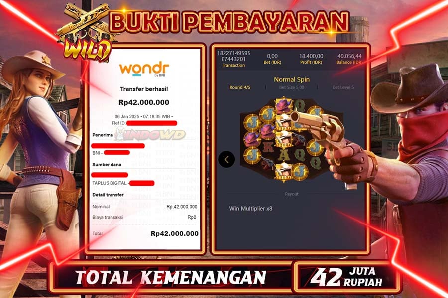 INDOWD JACKPOT SLOT WILD BOUNTY Rp 42.000.000,- LUNAS