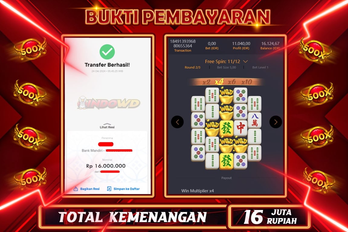 INDOWD JACKPOT SLOT MAHJONG WAYS 2 Rp.16.000.000,- LUNAS
