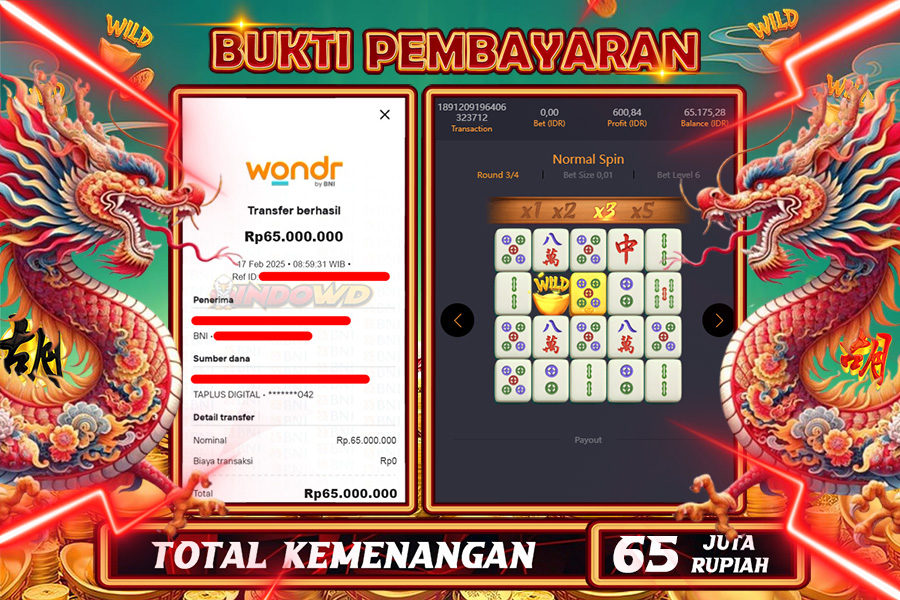 INDOWD JACKPOT SLOT MAHJONG WAYS 2 Rp65.000.000,- LUNAS