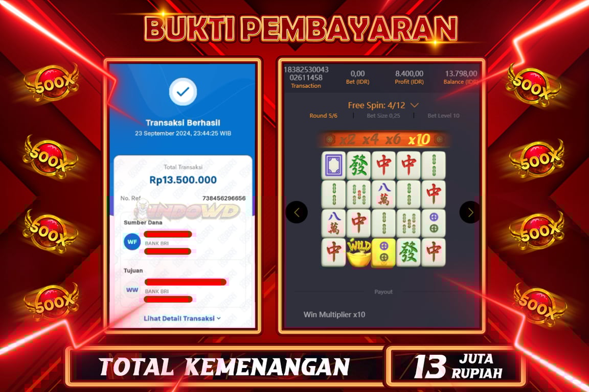INDOWD JACKPOT SLOT MAHJONG WAYS 2 Rp.13.500.000,- LUNAS
