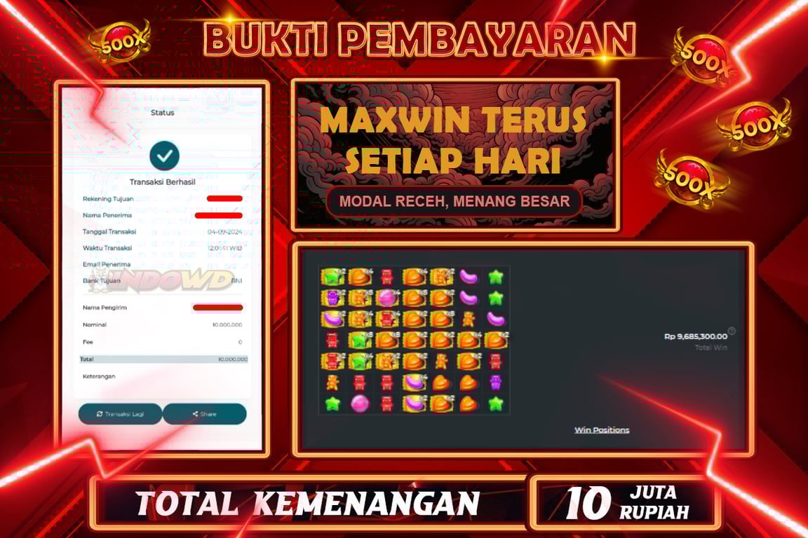 INDOWD JACKPOT SLOT SUGAR RUSH Rp.10.000.000,- LUNAS