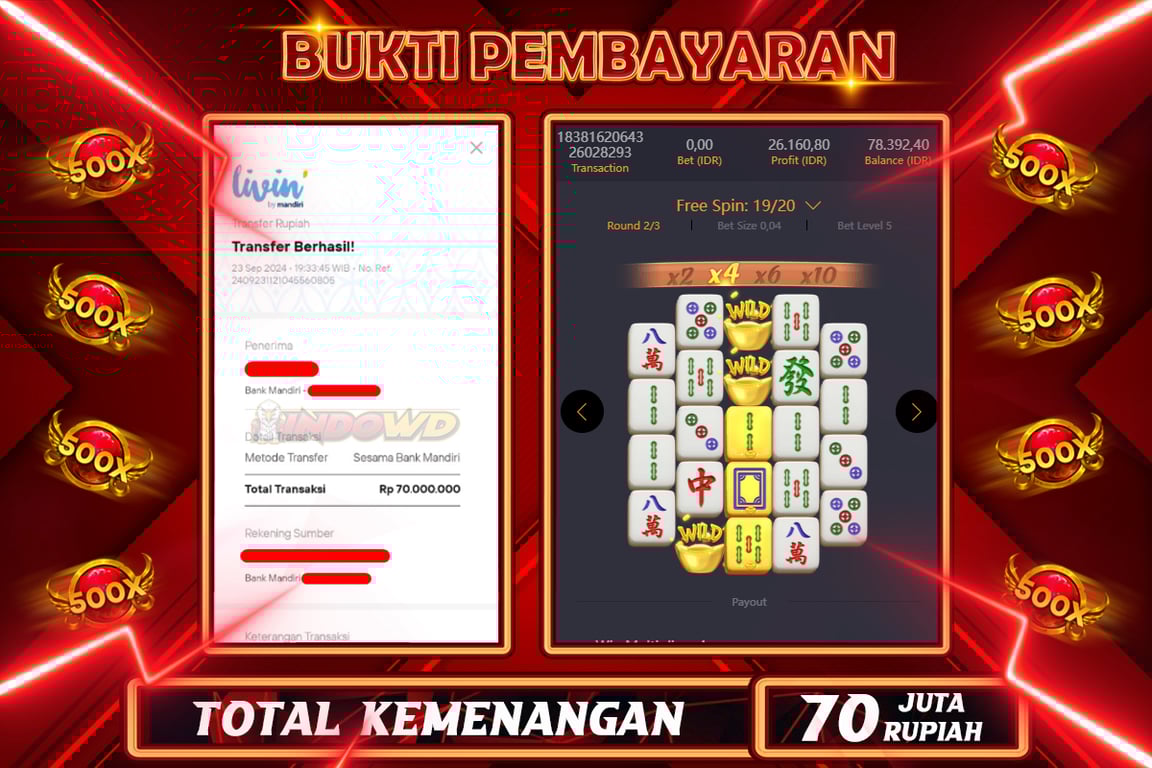 INDOWD JACKPOT SLOT MAHJONG WAYS 2 Rp.70.000.000,- LUNAS