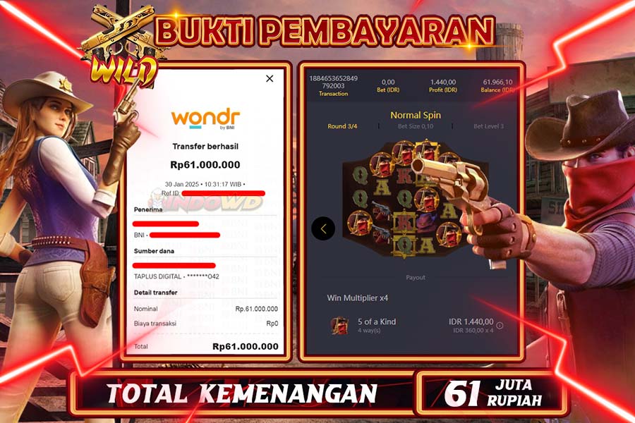INDOWD JACKPOT SLOT WILD BOUNTY  Rp61.000.000,- LUNAS