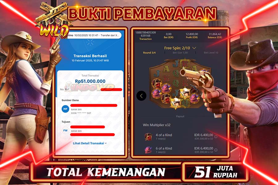 INDOWD JACKPOT SLOT WILD BOUNTY Rp51.000.000,- LUNAS