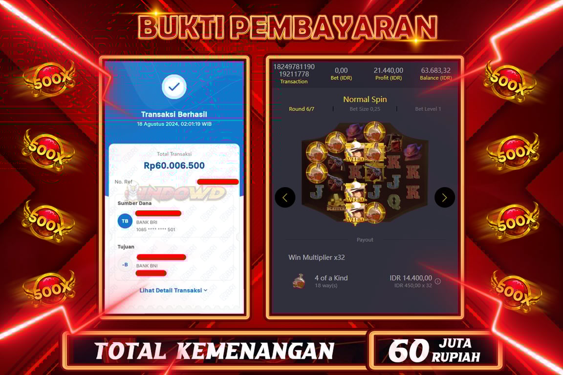 INDOWD JACKPOT SLOT WILD BOUNTY SHOWDOWN Rp.60.000.000,- LUNAS
