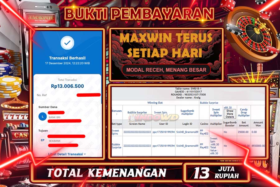 INDOWD JACKPOT LIVE GAMES PP - CHINESE SPEED BACCARAT 1 Rp.13.000.000,- LUNAS