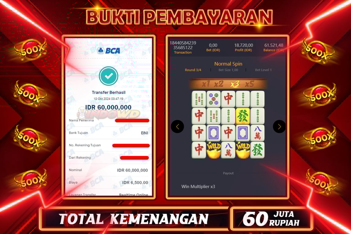 INDOWD JACKPOT SLOT MAHJONG WAYS 2 Rp.60.000.000,- LUNAS