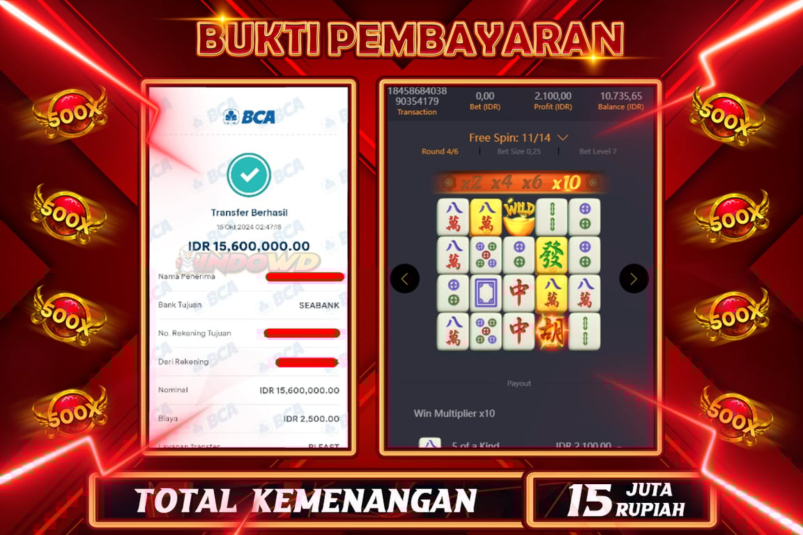 INDOWD JACKPOT SLOT MAHJONG WAYS 2 Rp.15.600.000,- LUNAS