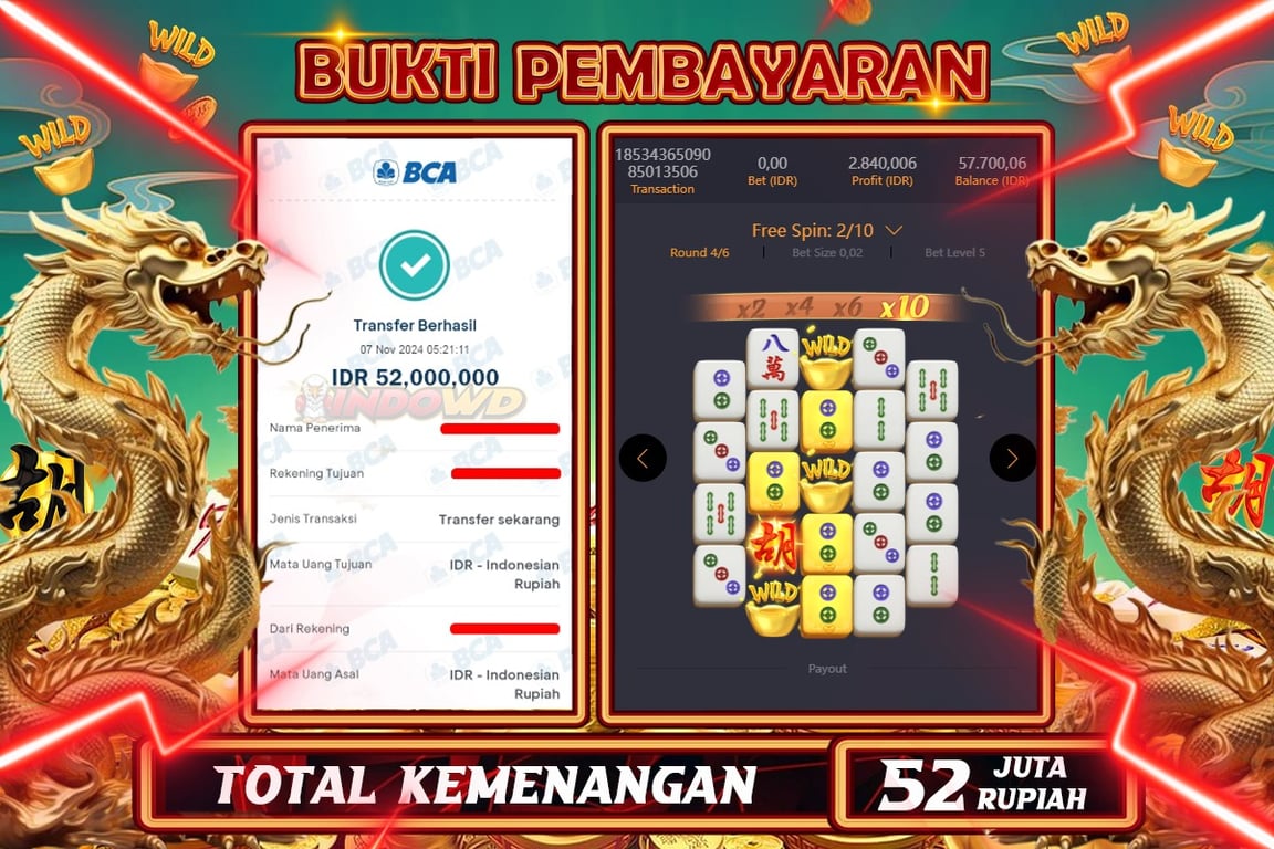 INDOWD JACKPOT SLOT MAHJONG WAYS 2 Rp.52.000.000,- LUNAS